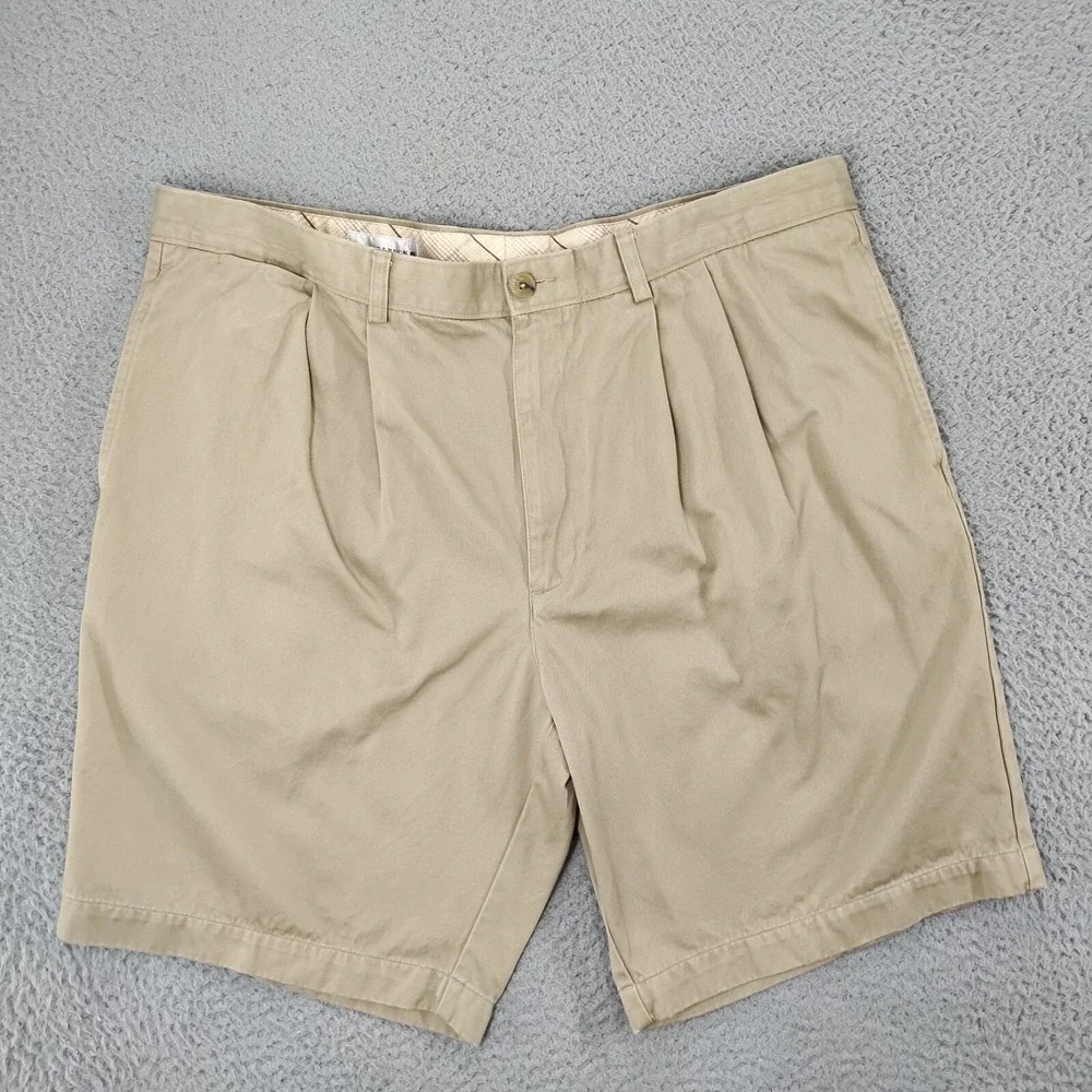 Alabama Crimson Tide Shorts Men 42 Khaki Pleated Elephant Embroidery Cutter Buck
